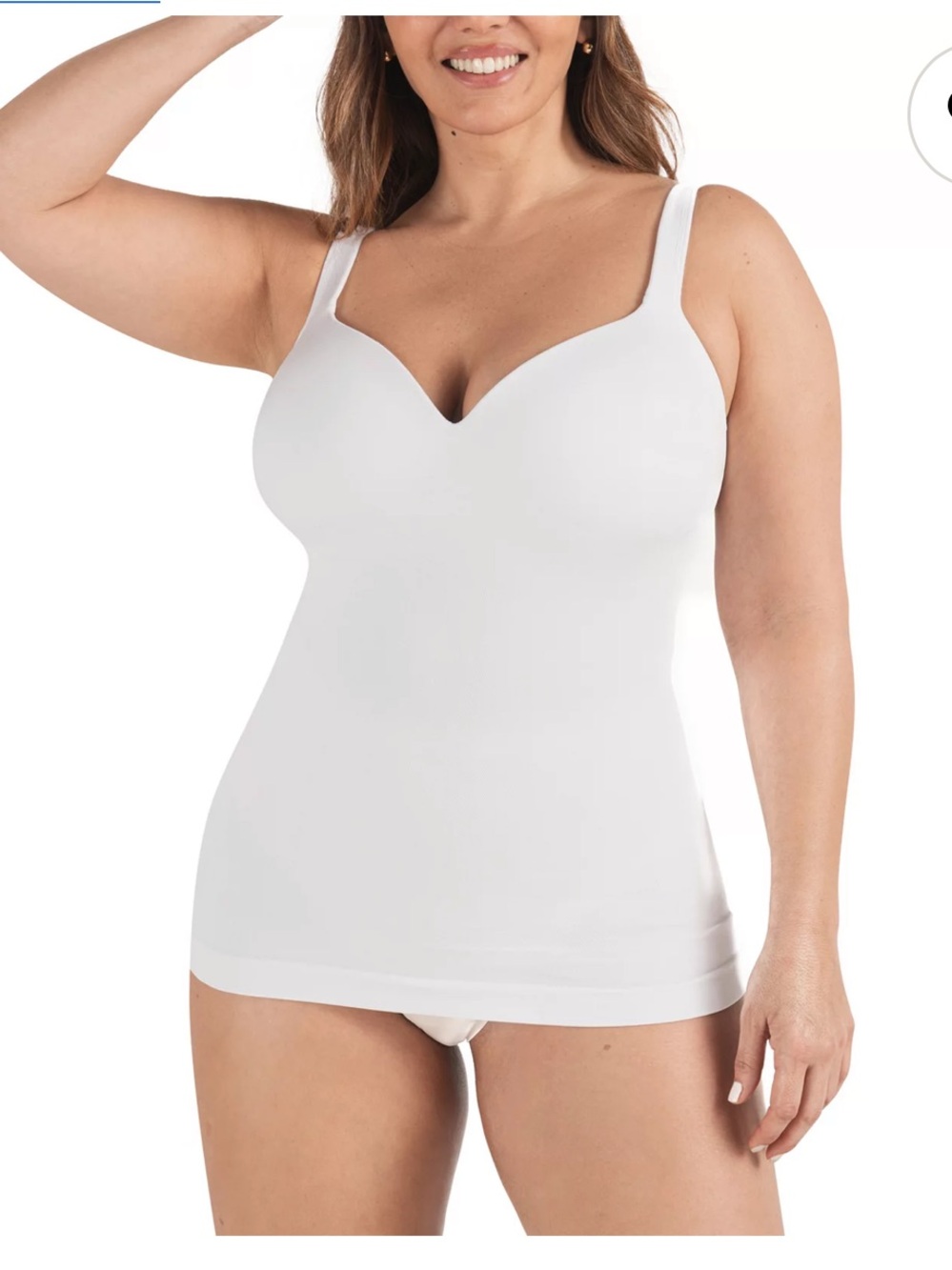 NWT Shapermint Essentials Sweetheart Built-In Bra Shaper Cami white M